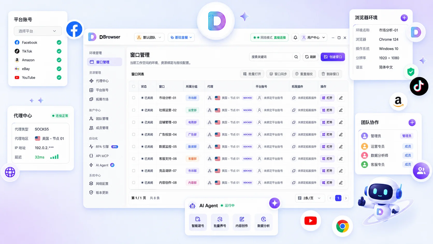 DBrowser — 窗口管理控制台